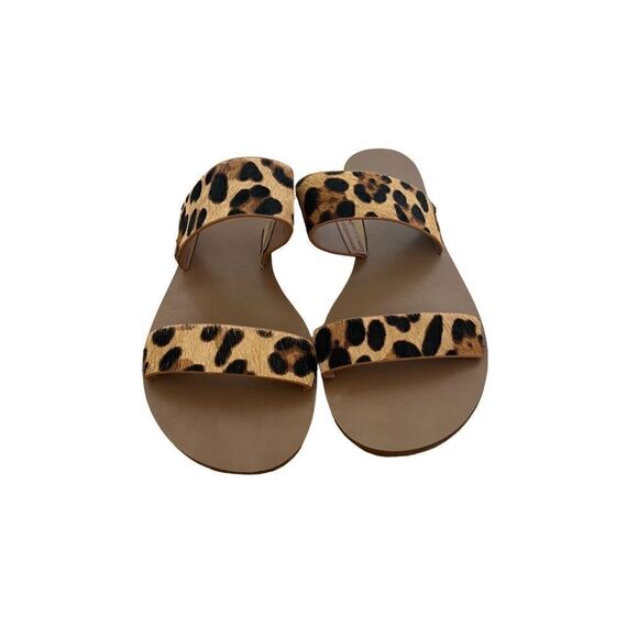 J Crew women’s flat sandals calf hair animal print size 6 - Picture 2 of 5